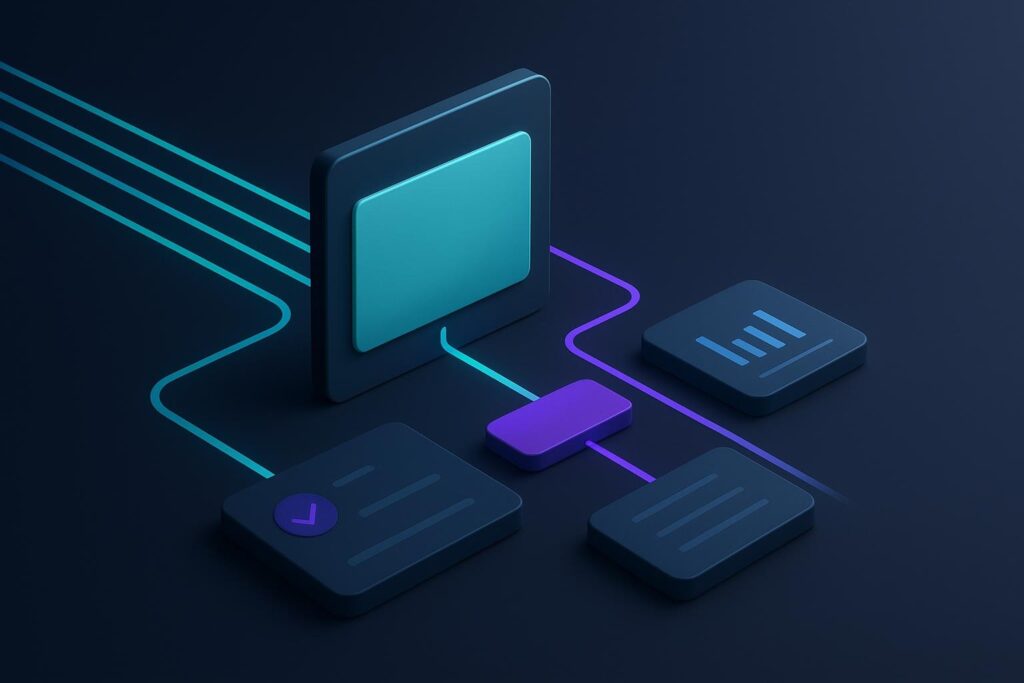 Estructura modular de landing page que conecta tráfico, prueba de confianza, llamada a la acción, formulario y medición.