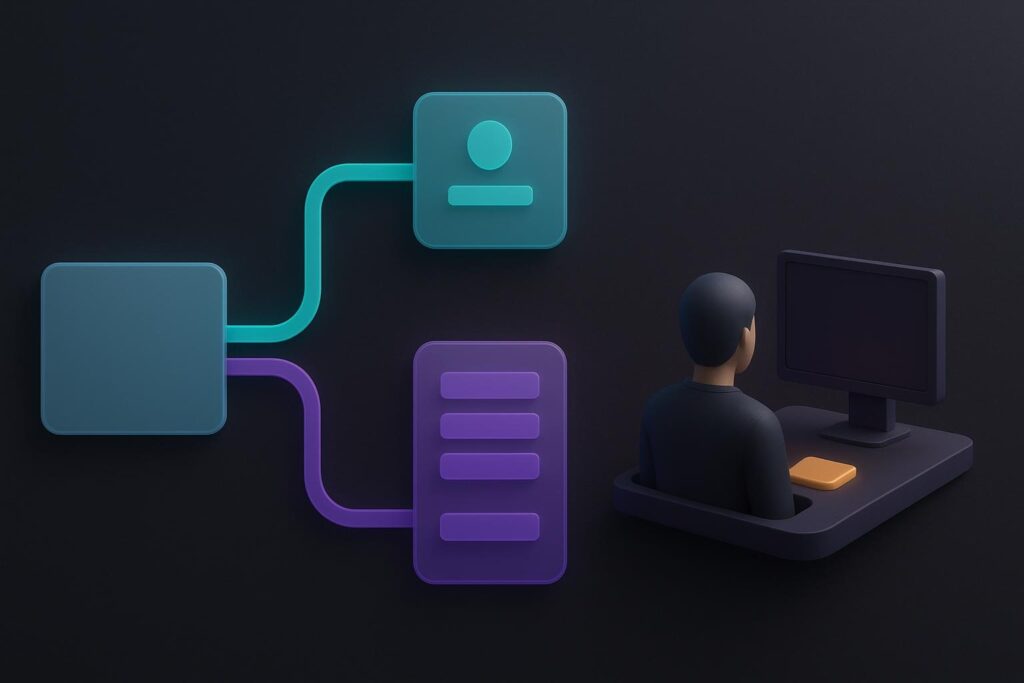 Comparación visual entre una consulta simple atendida con orientación automatizada y un caso complejo transferido con contexto a una persona.