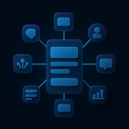 Diagrama circular de los elementos estratégicos que se preparan antes de diseñar una landing page, conectados a una página central.